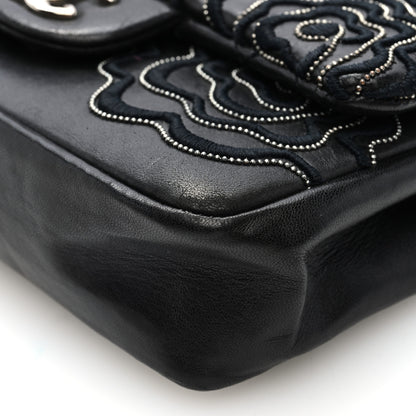 Chanel Lambskin Embroidered Camellia Follies Flap Black 10 of 10