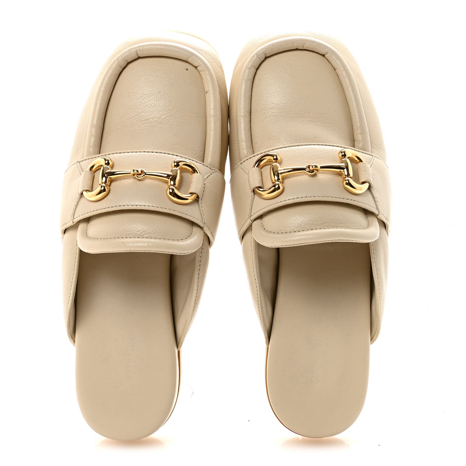 Gucci Goatskin Auroville Horsebit Mules 38.5 Ivory 4 of 18