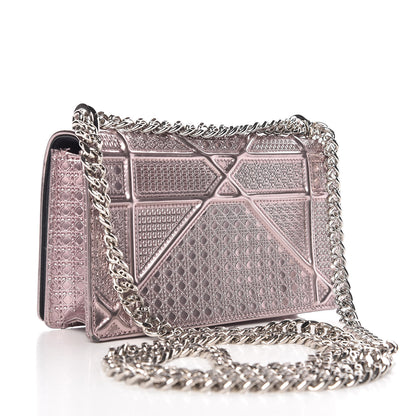 Christian Dior Metallic Patent Micro-Cannage Mini Diorama Flap Bag Hyper Pink 3 of 14