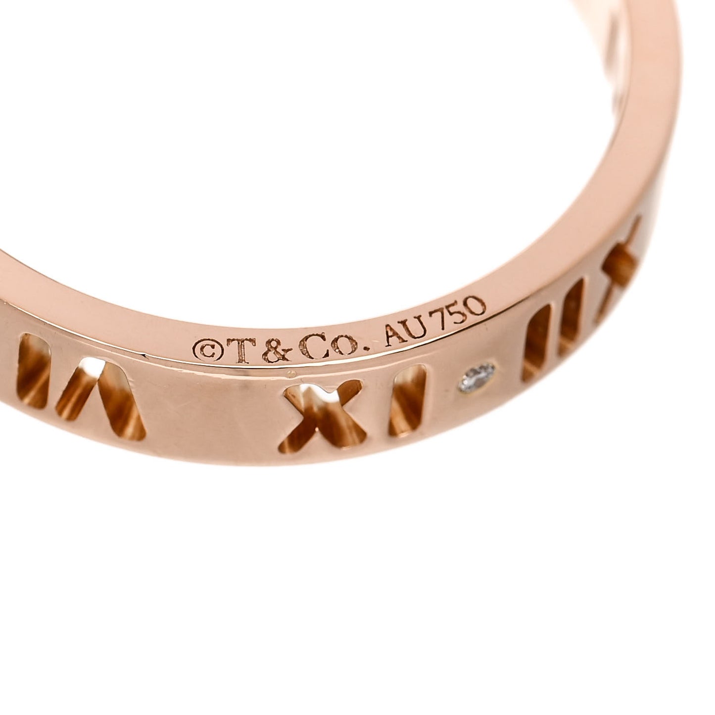 18K Rose Gold Diamond Atlas Pierced Ring 53 6.25