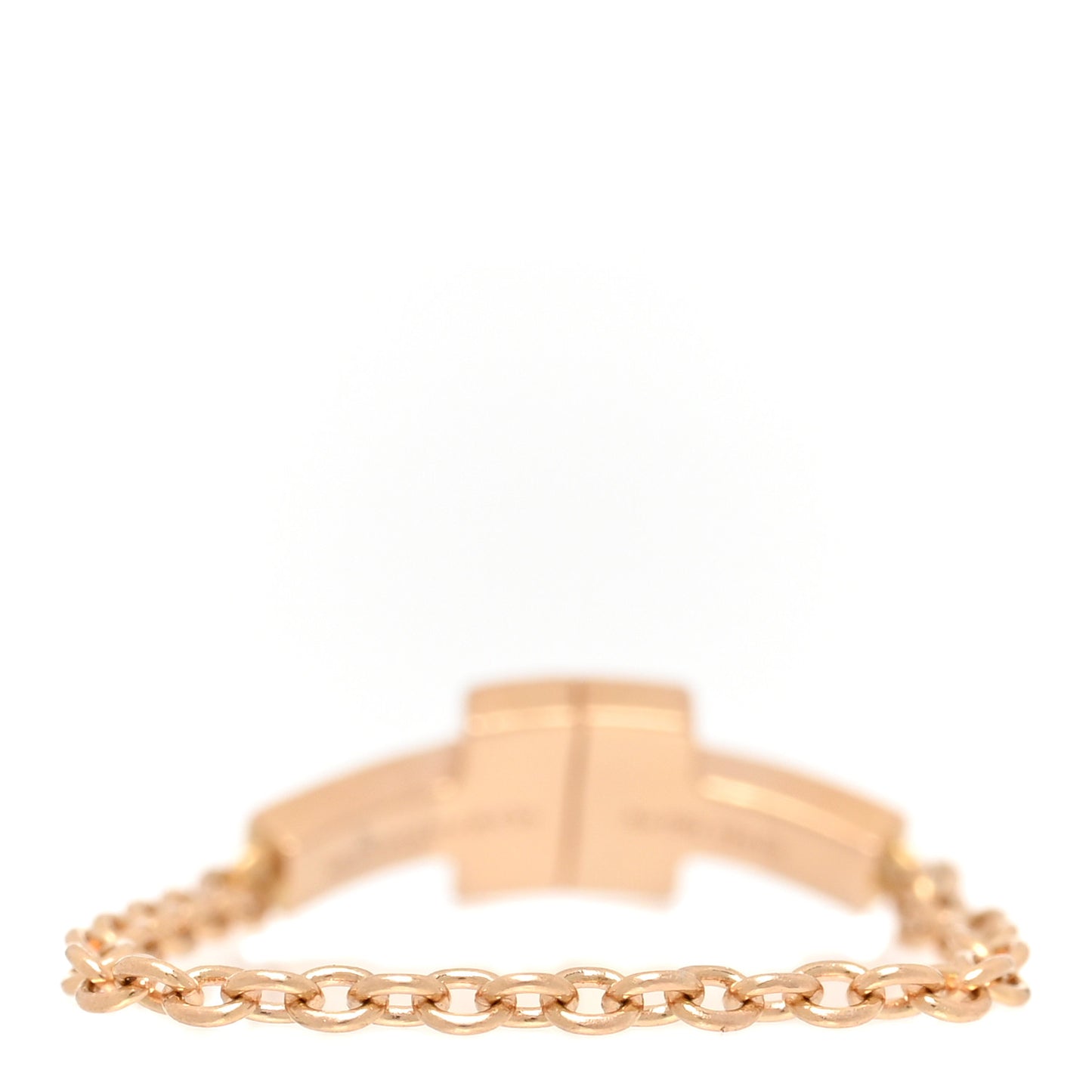 18K Rose Gold Diamond T Chain Ring 52 6