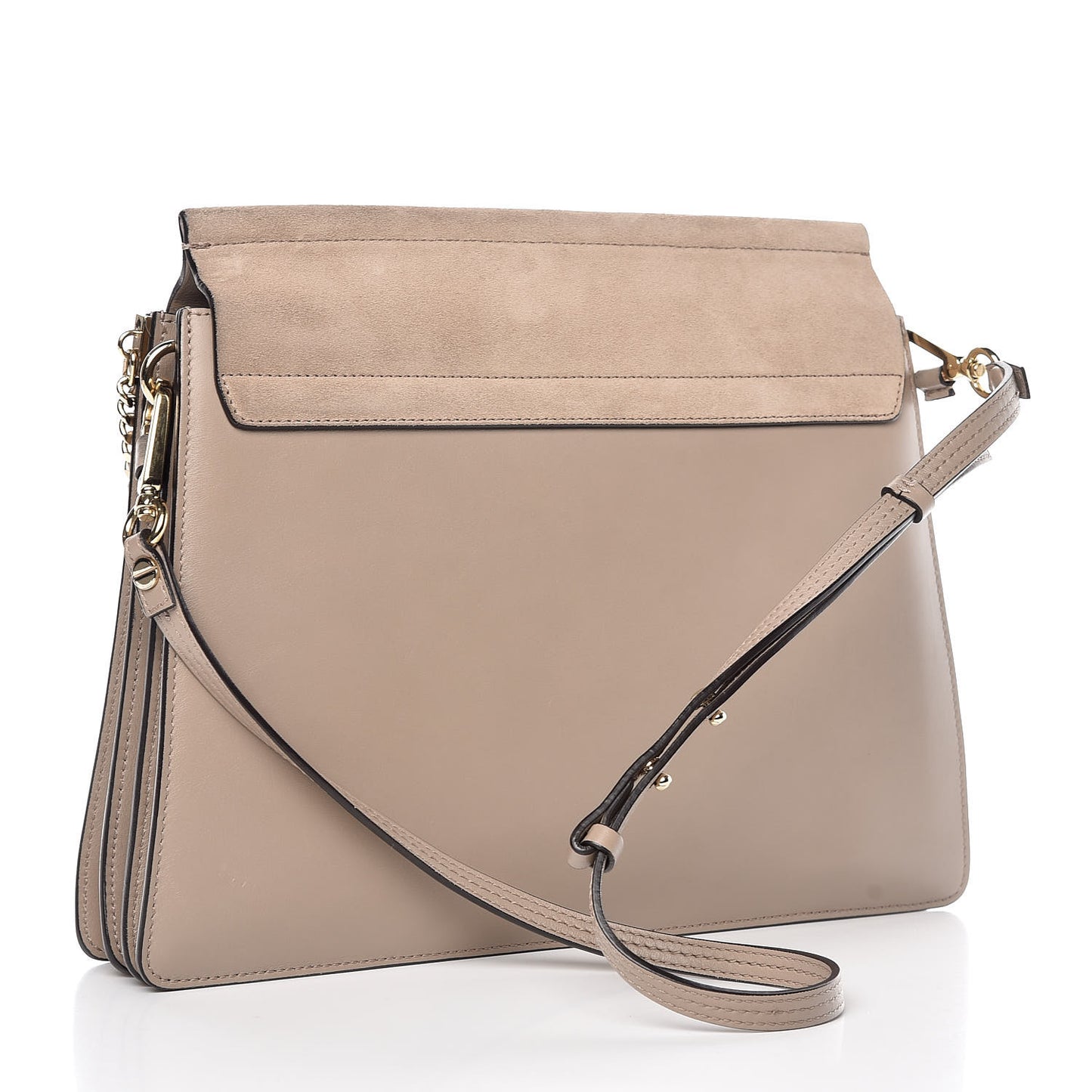 Calfskin Suede Medium Faye Shoulder Bag Motty Grey