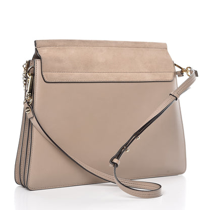 Chloe Calfskin Suede Medium Faye Shoulder Bag Motty Grey 3 of 12