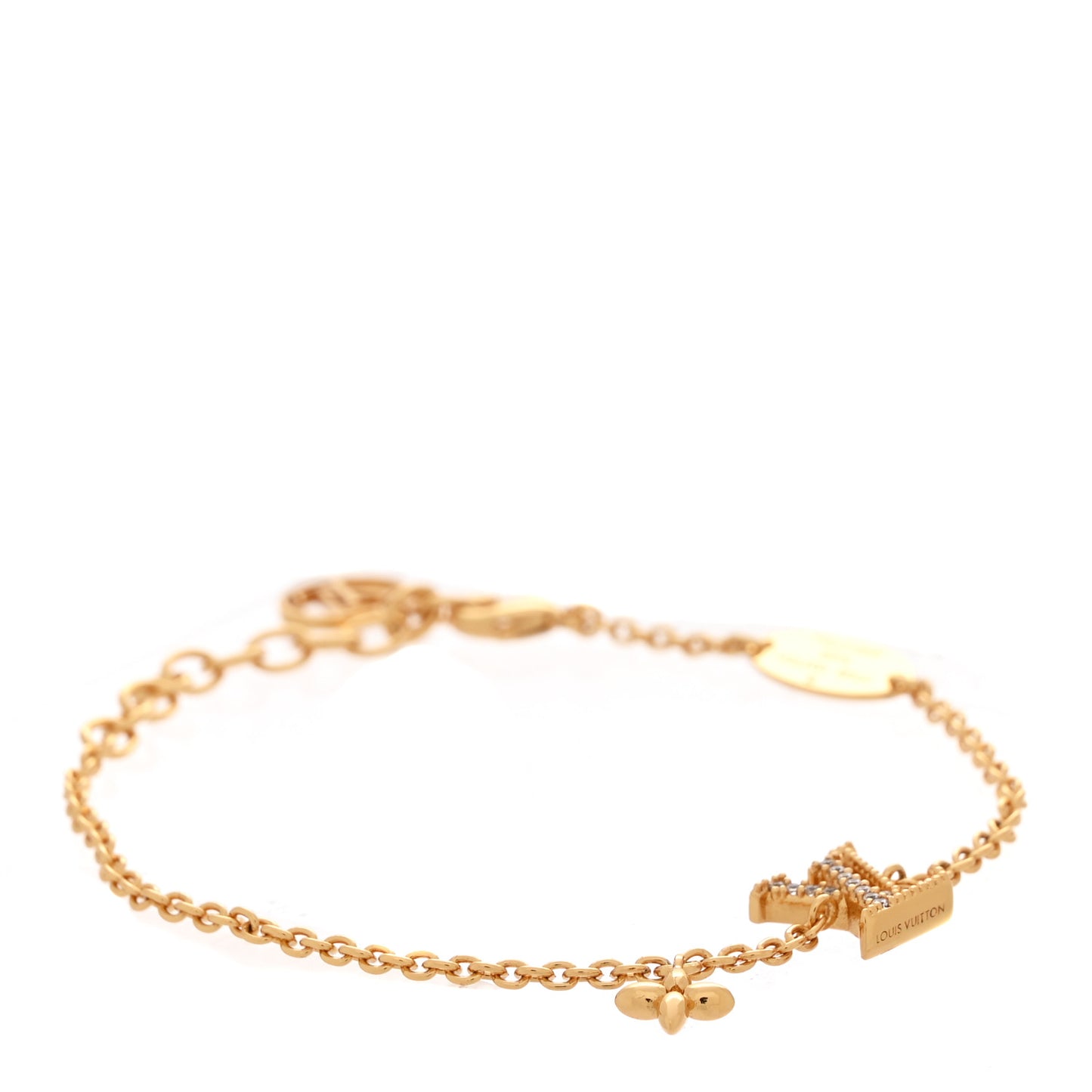 Metal Crystal LV Iconic Bracelet Gold