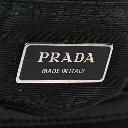 Prada Tessuto Nylon Calfskin Logo Shoulder Bag Black 10 of 18