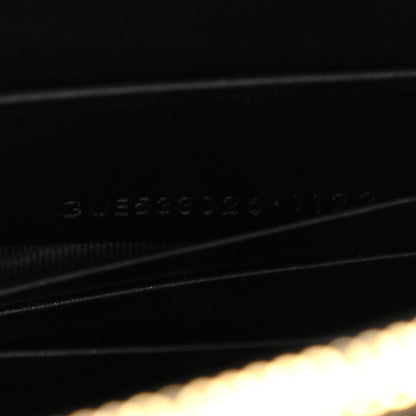 Saint Laurent Coated Bark Calfskin Sunset Chain Wallet Black 7 of 13