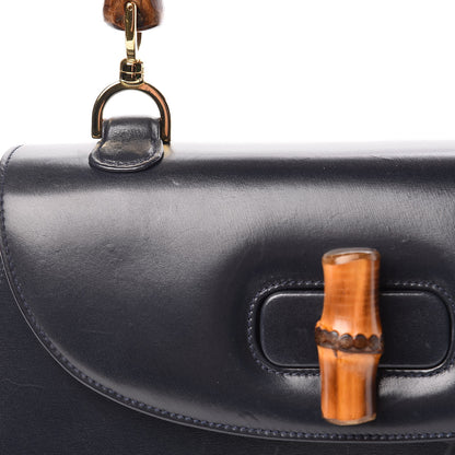 Gucci Calfskin Bamboo Top Handle Bag Navy 10 of 20