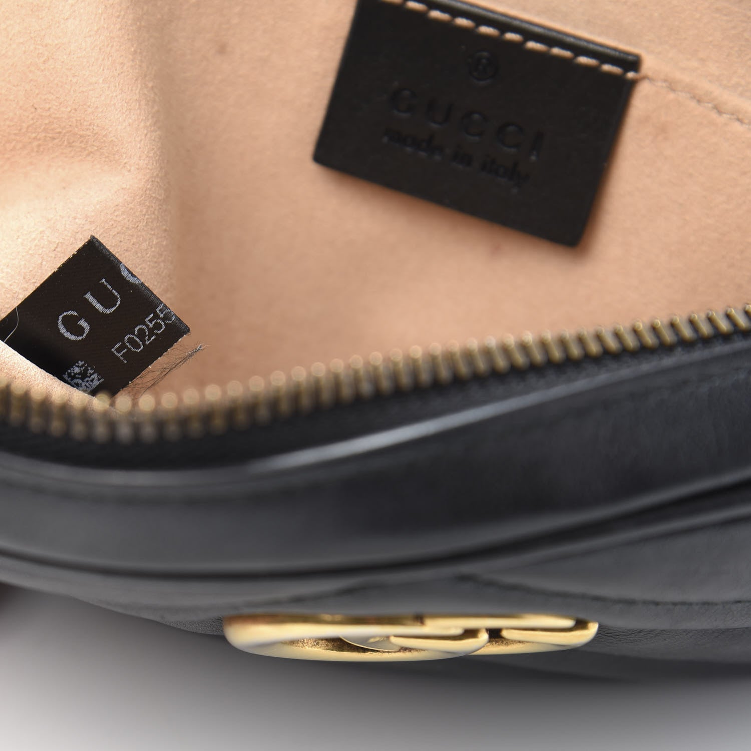 Gucci Calfskin Matelasse GG Marmont Belt Bag 85 34 Black 8 of 12
