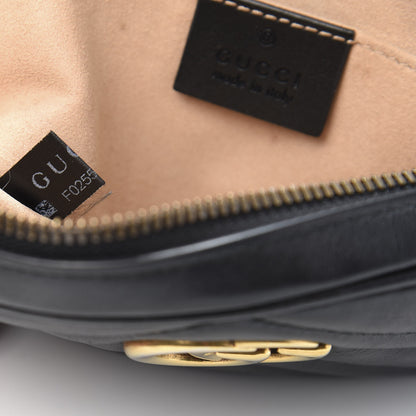 Gucci Calfskin Matelasse GG Marmont Belt Bag 85 34 Black 8 of 12