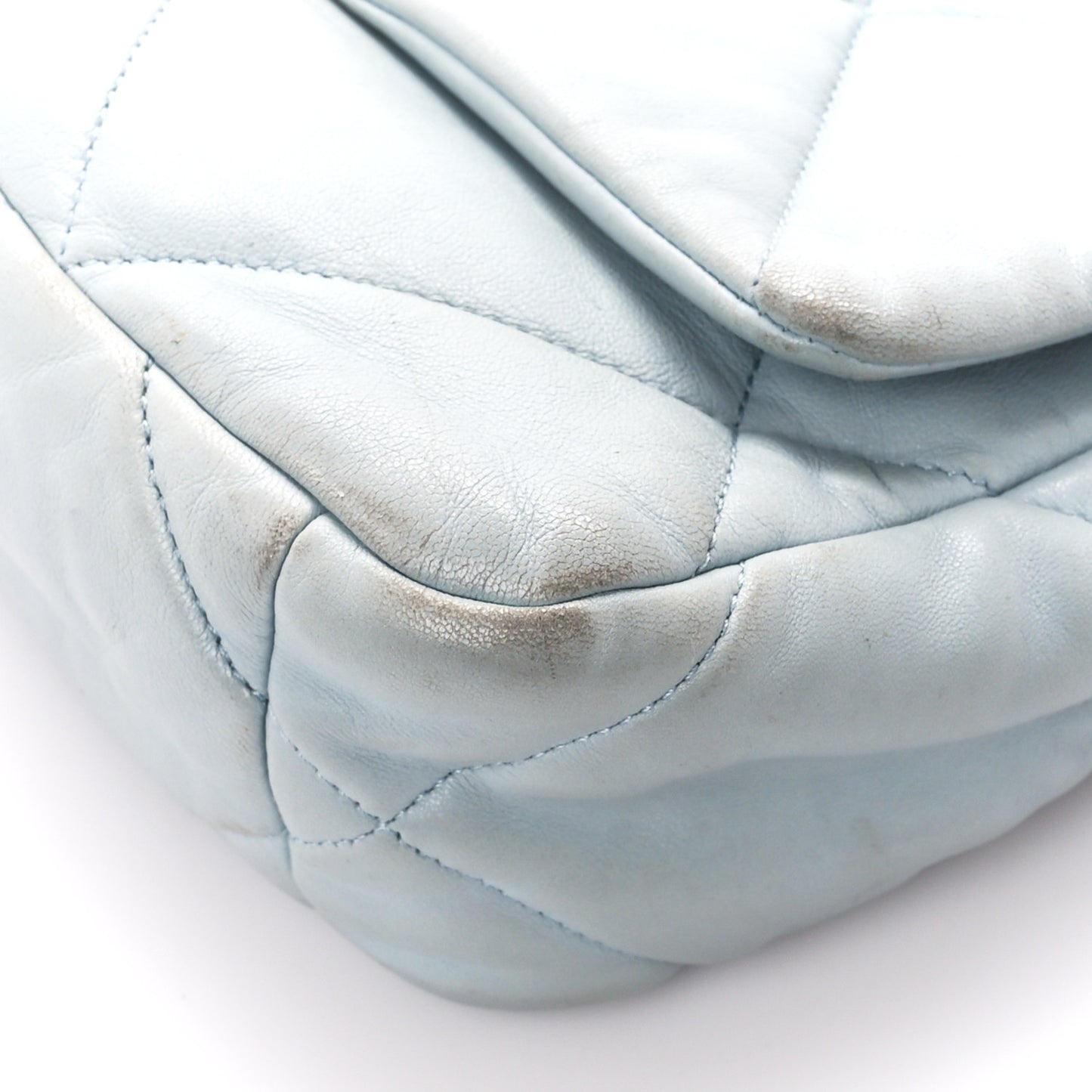 Lambskin Quilted Medium Chanel 19 Flap Light Blue