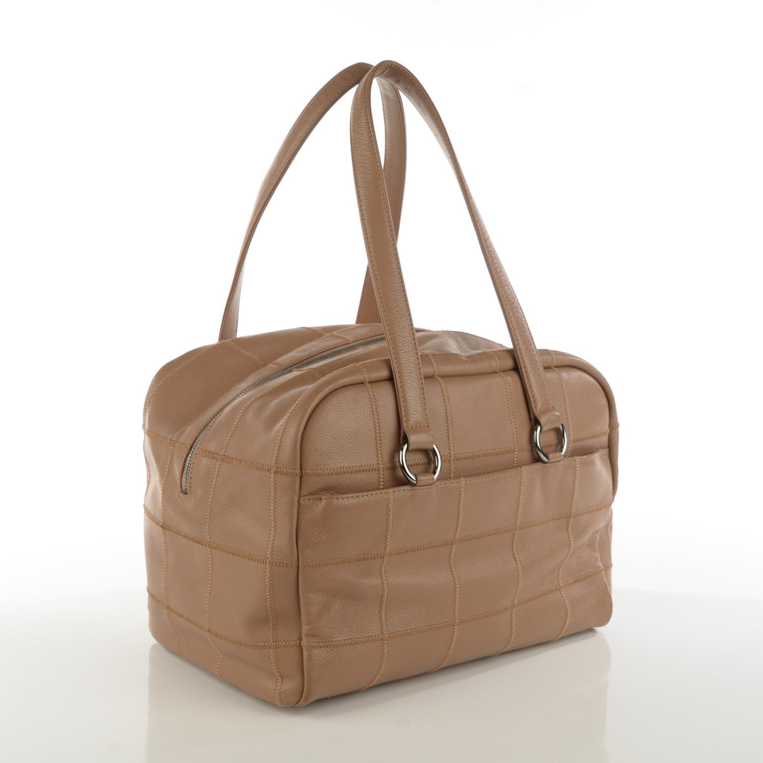 Chanel Caviar Square Stitched Tote Beige 3 of 9