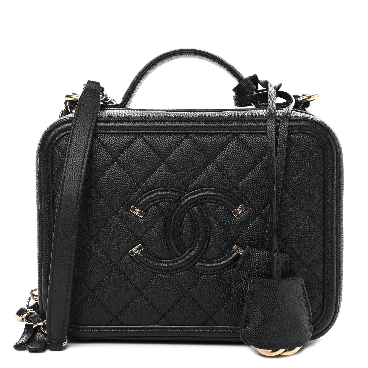 Chanel Caviar Quilted Medium CC Filigree Vanity Case Black 1 of 10