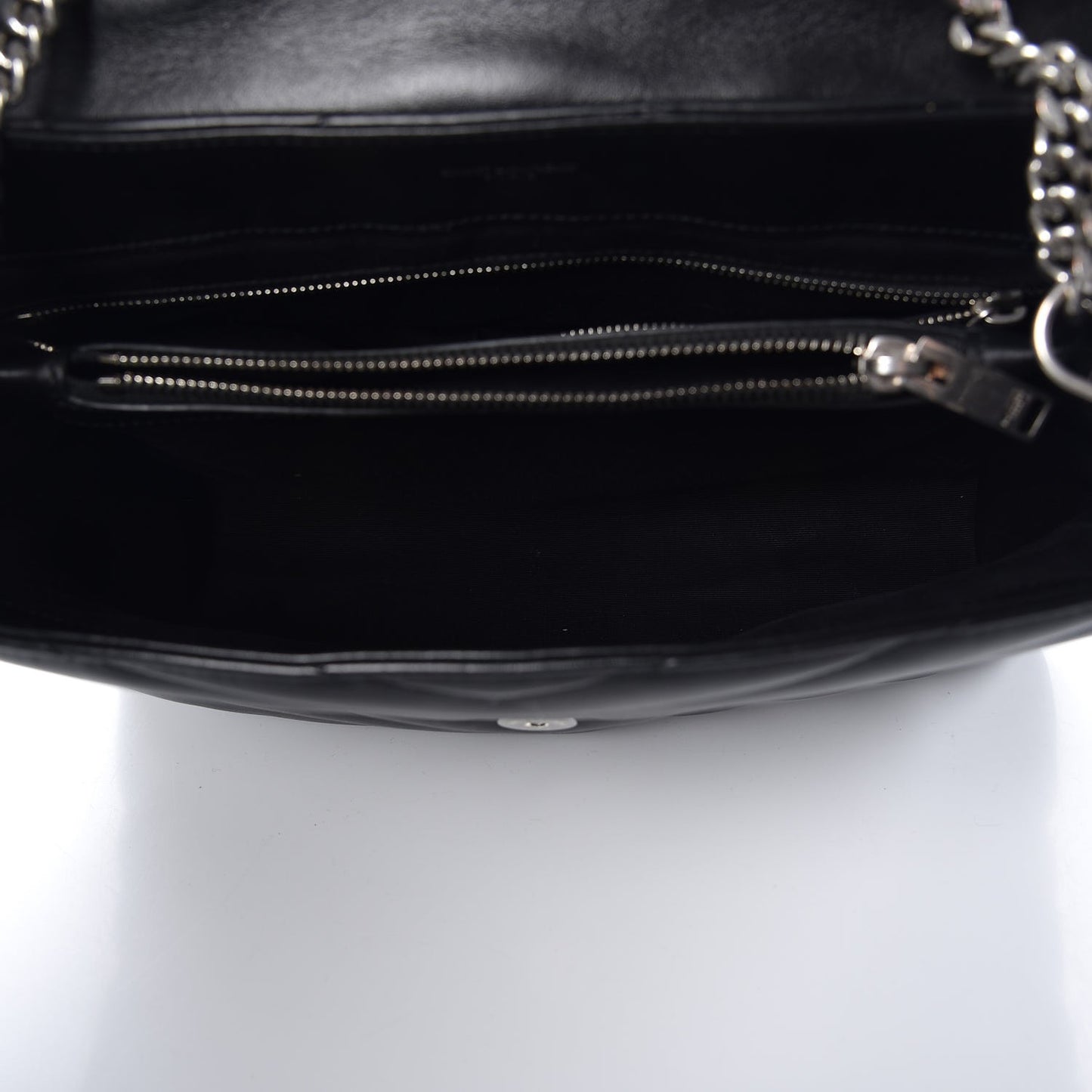 Calfskin Y Quilted Monogram Medium Loulou Chain Satchel Black