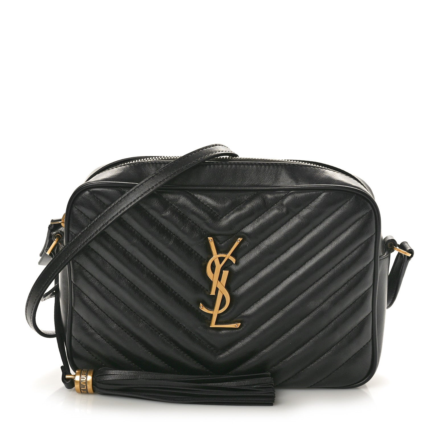 Saint Laurent Calfskin Matelasse Monogram Lou Camera Bag Black 1 of 13