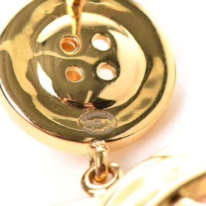Chanel Metal Large Paris Button Earrings Gold 4 of 4