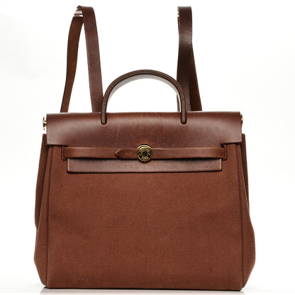 Hermes Toile Vache Hunter Herbag 30 PM Backpack Havane 1 of 5