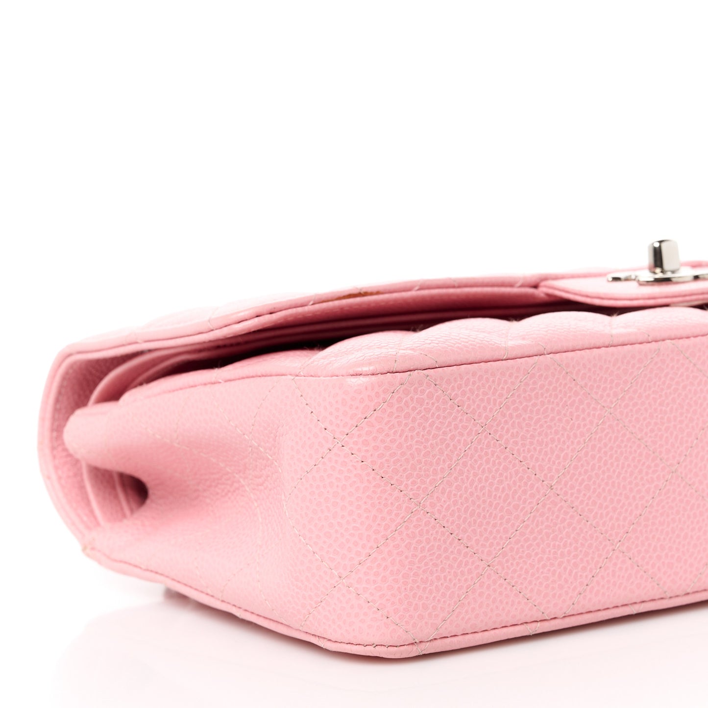 Caviar Quilted Medium Double Flap Light Pink