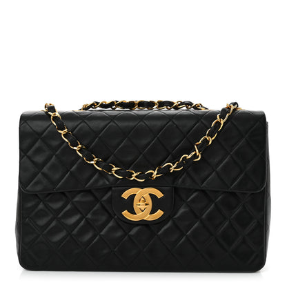 Chanel Lambskin Quilted XL Jumbo Single Flap Black 1 of 13