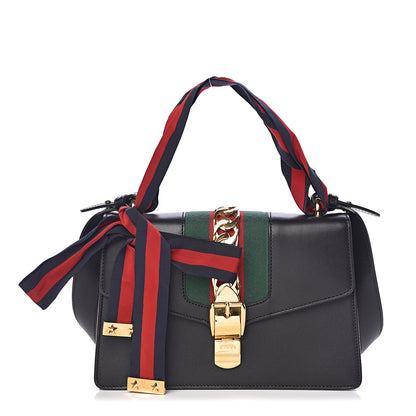 Gucci Calfskin Small Sylvie Shoulder Bag Black 1 of 10