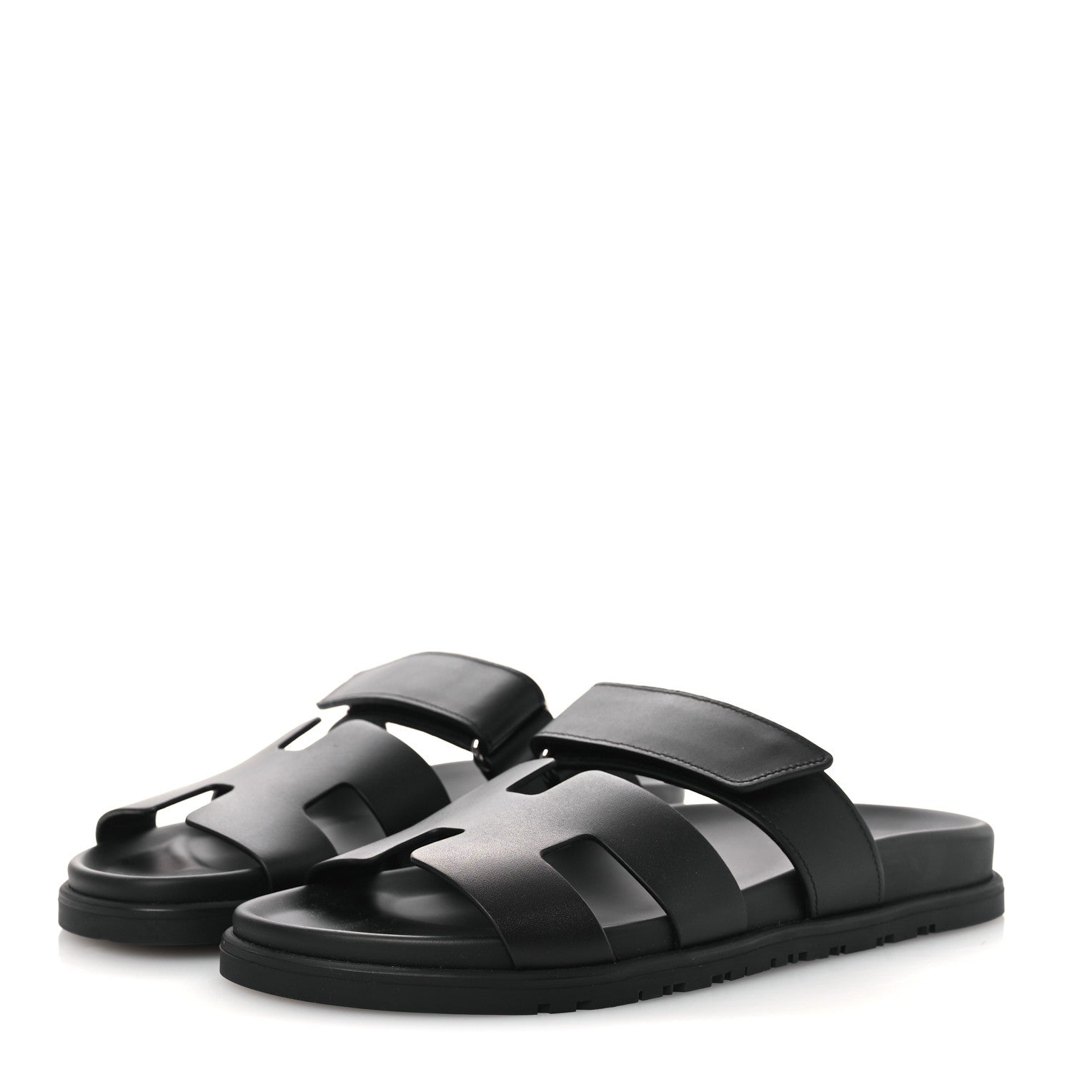 Hermes Calfskin Womens Chypre Sandals 39 Black 4 of 11