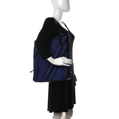 Burberry Nylon Check Small Buckleigh Packable Tote Regency Purple 2 of 13