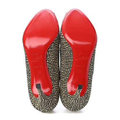 Christian Louboutin Straw Fabric New You 85 Pumps 35 Panama Bambou 7 of 10
