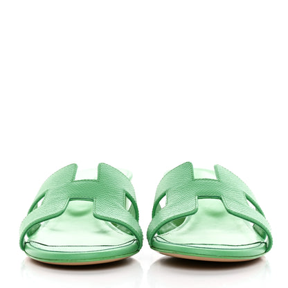 Hermes Epsom Oasis Sandals 37 Vert Pomme 2 of 14