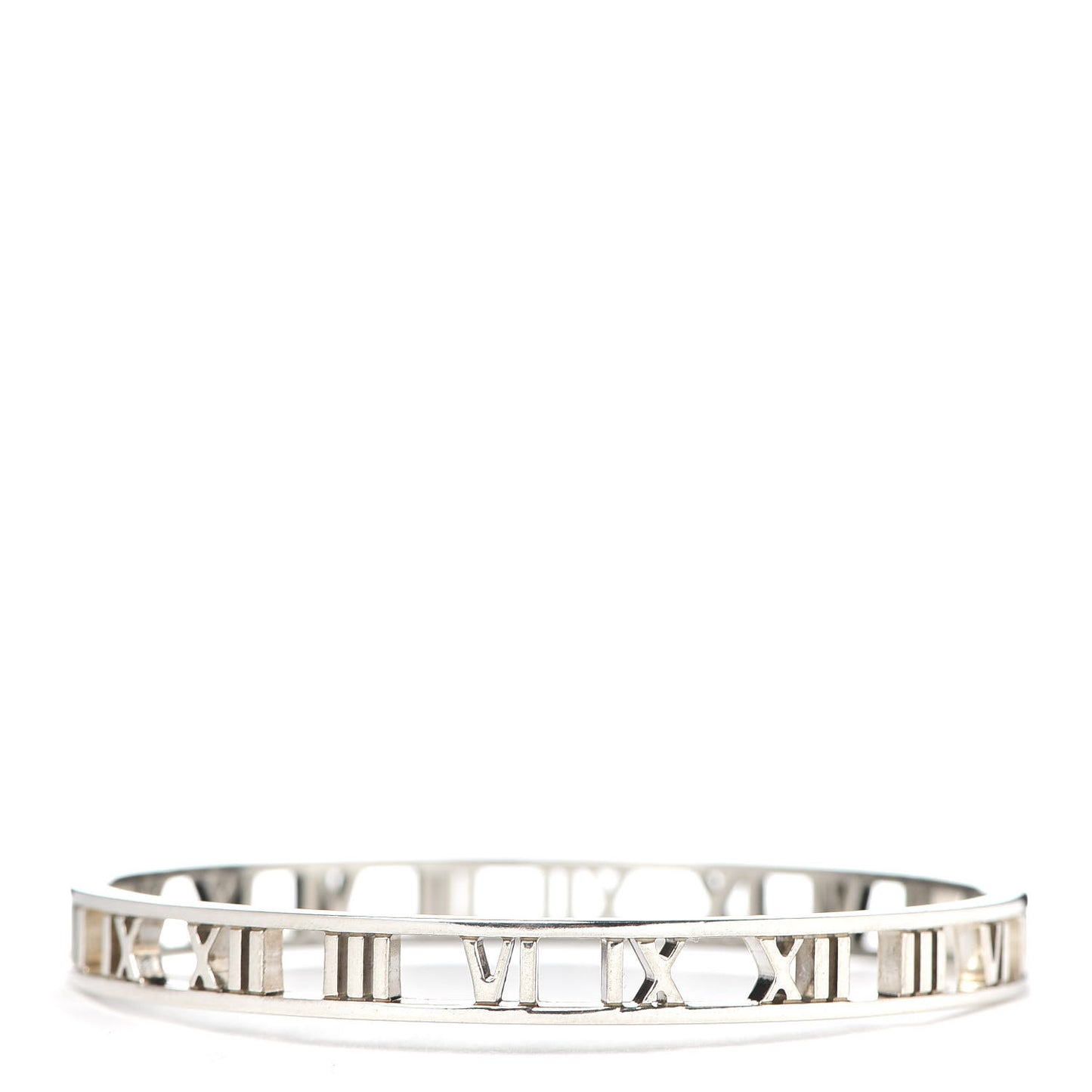 Sterling Silver Narrow Atlas Open Bangle Bracelet