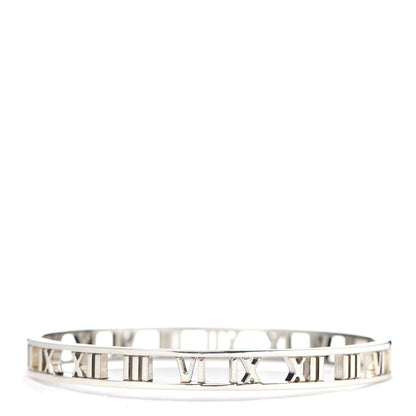 Tiffany Sterling Silver Narrow Atlas Open Bangle Bracelet 3 of 5