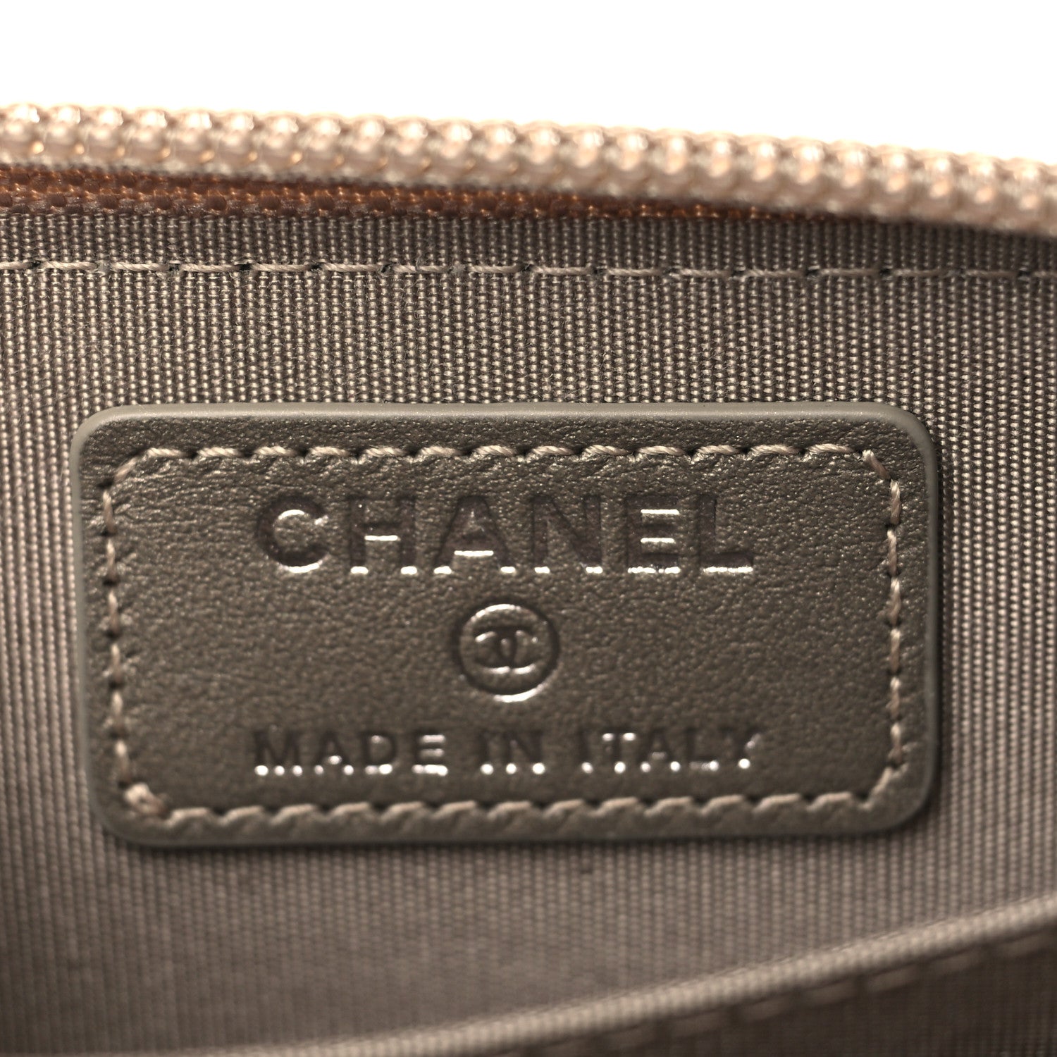 Chanel Metallic Caviar Quilted Boy Zip Around Coin Purse Wallet Copper 6 of 7