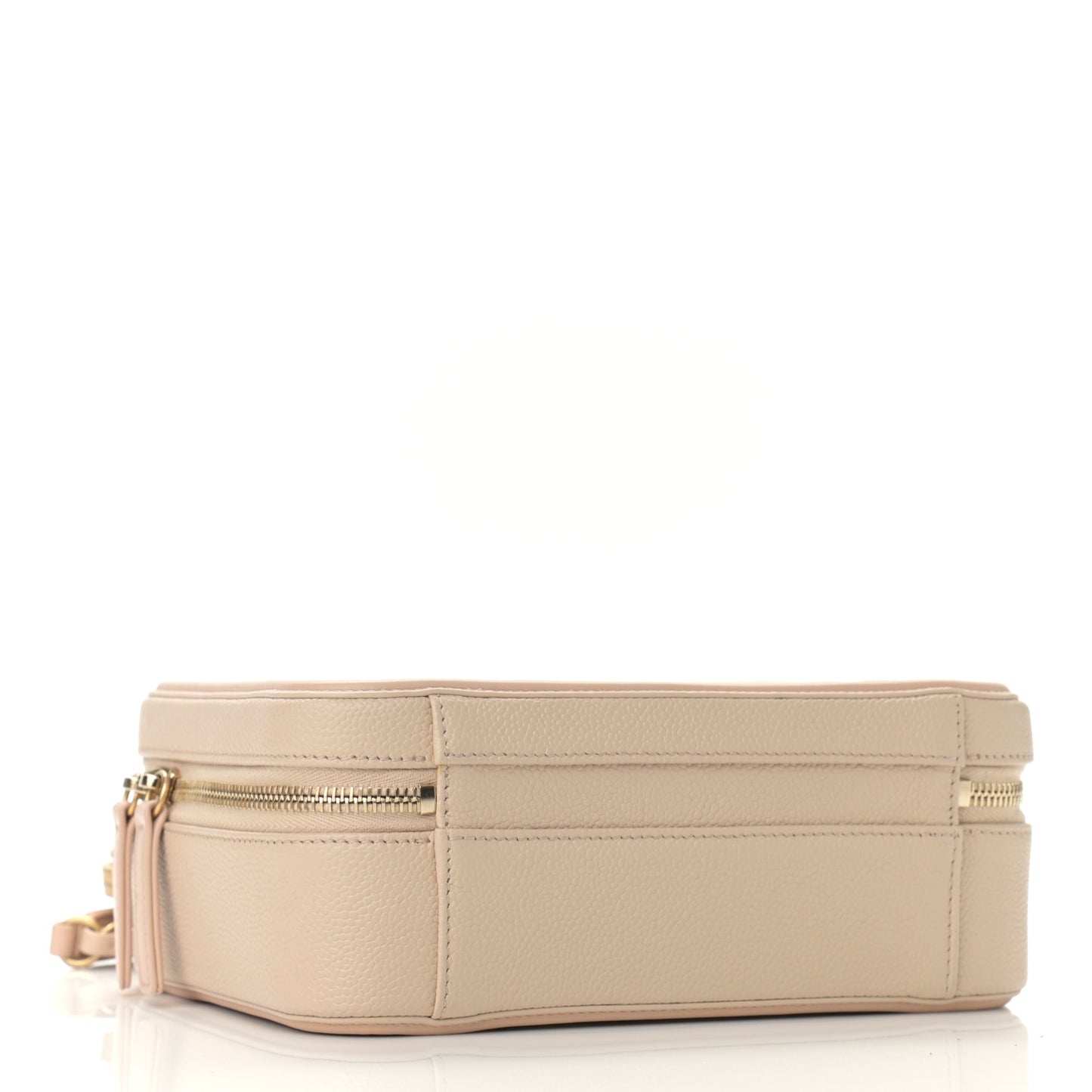 Caviar Quilted Medium CC Filigree Vanity Case Beige