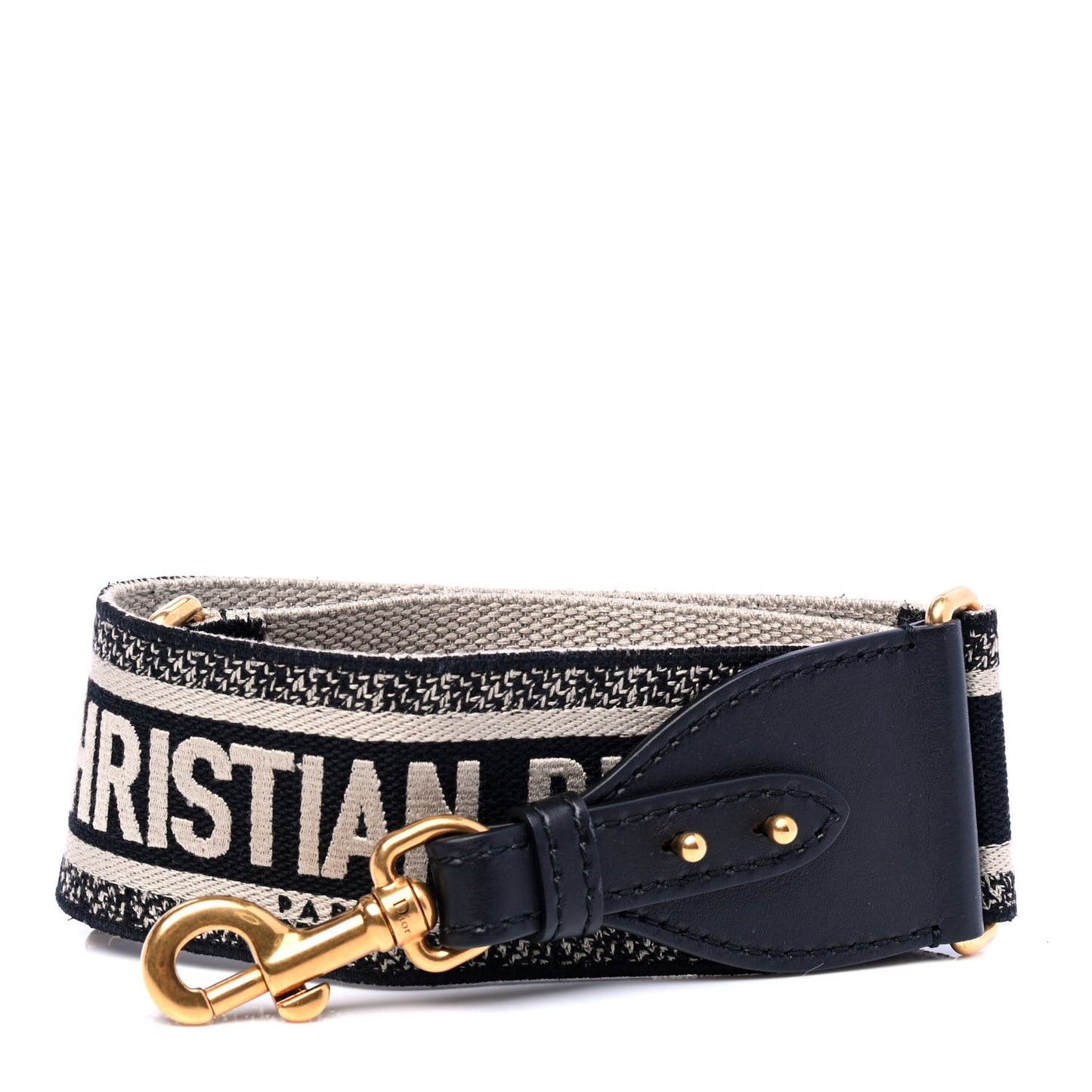 Canvas Embroidered Shoulder Strap Black