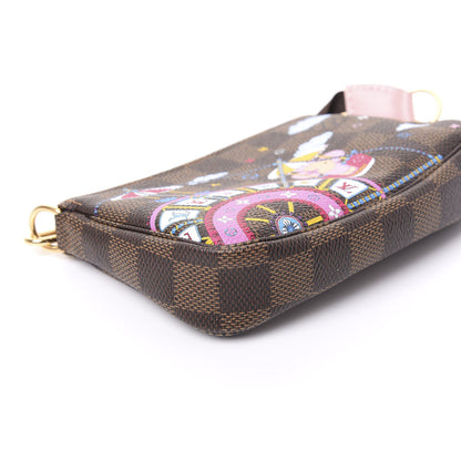 Louis Vuitton Damier Ebene 2020 Christmas Animation Big Wheel Mini Pochette Accessories Rose Ballerine 5 of 10