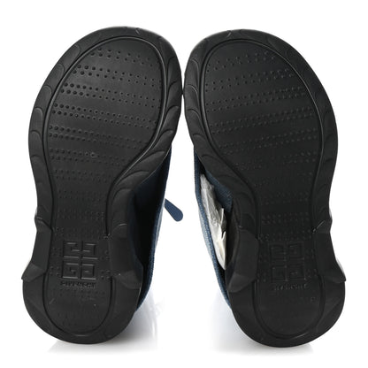 Givenchy Washed Denim Shark Lock Biker Ankle Boots 35 Blue 6 of 8