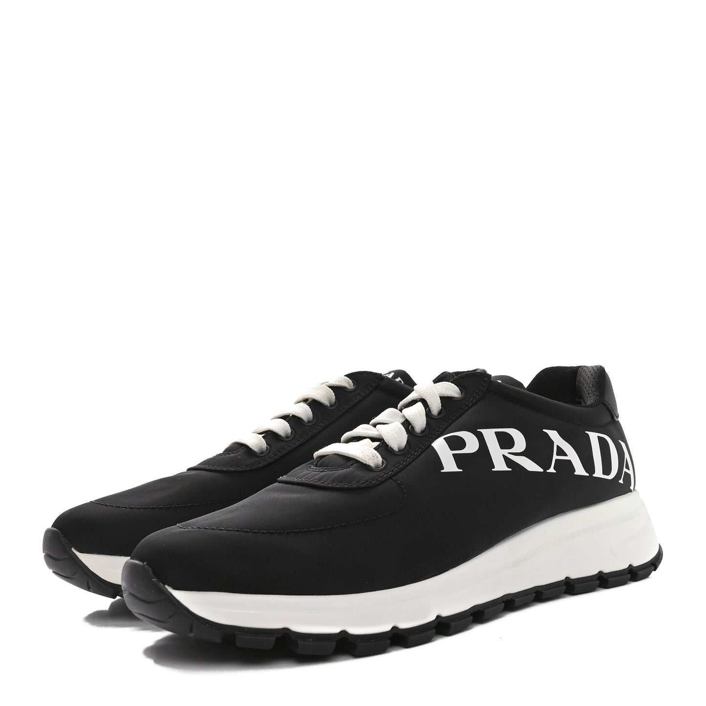 Nylon Gabardine Logo Sneakers 41 Black