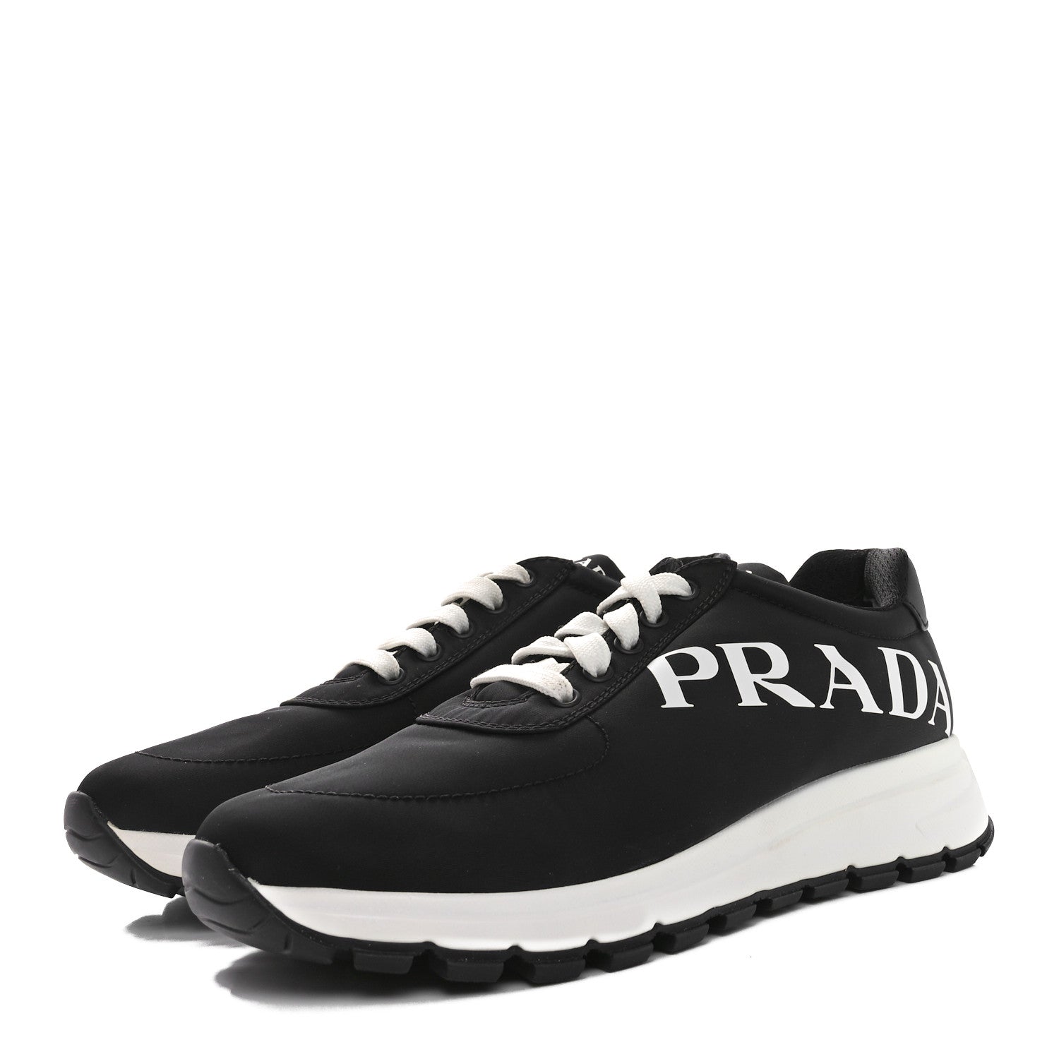 Prada Nylon Gabardine Logo Sneakers 41 Black 4 of 9