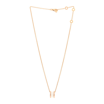 Bulgari 18K Rose Gold White Ceramic B.Zero1 Pendant Necklace 3 of 5