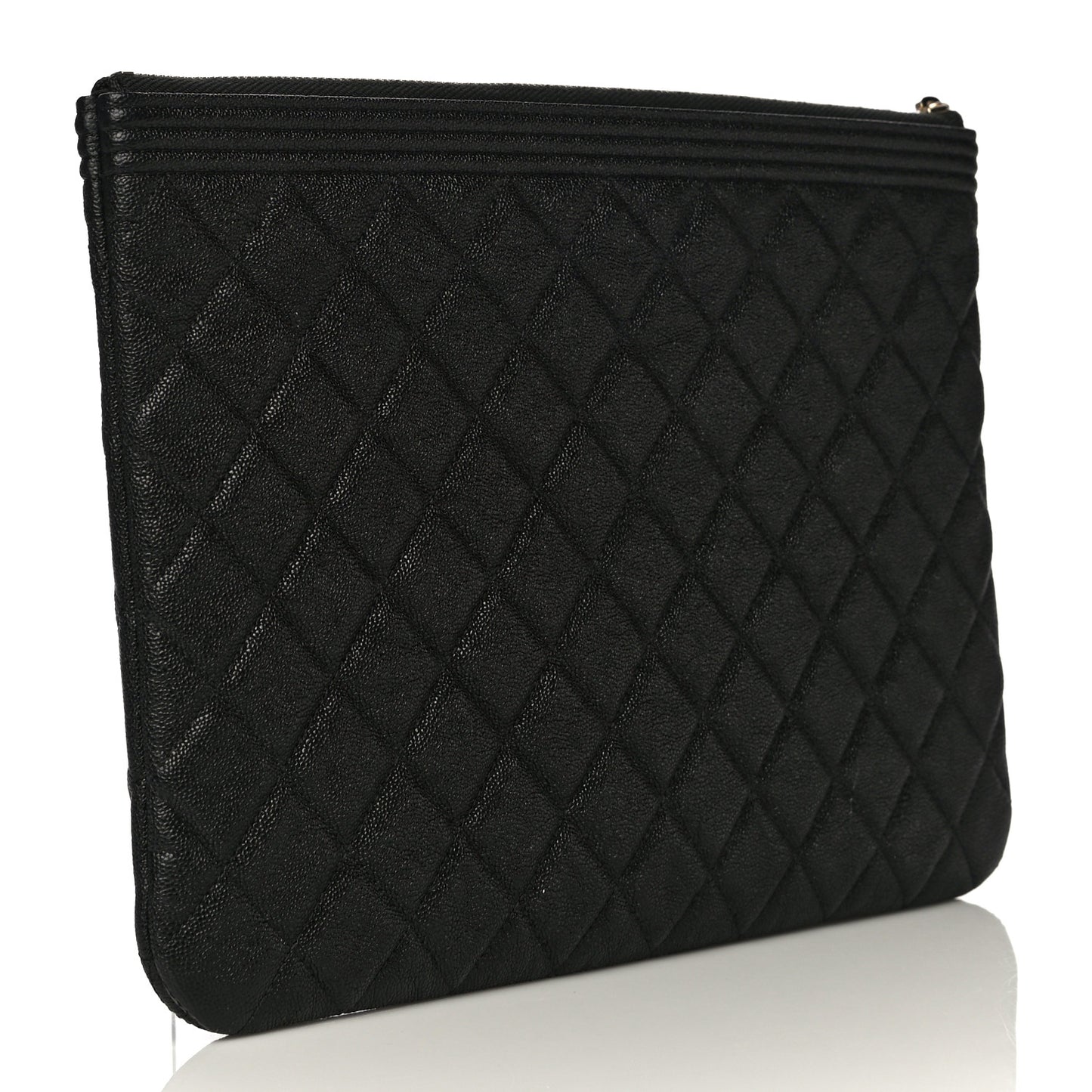 Caviar Quilted Medium Boy Cosmetic Case Black