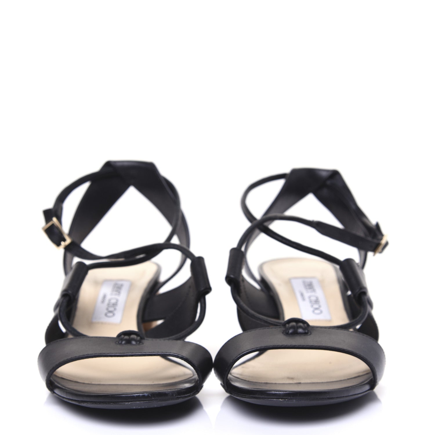 Jimmy Choo Calfskin Margo Ghillie Laced Sandals 39 Black 2 of 8