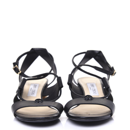 Jimmy Choo Calfskin Margo Ghillie Laced Sandals 39 Black 2 of 8