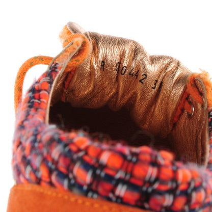 Chanel Tweed Lambskin Runway Sneakers 39.5 Orange 6 of 7