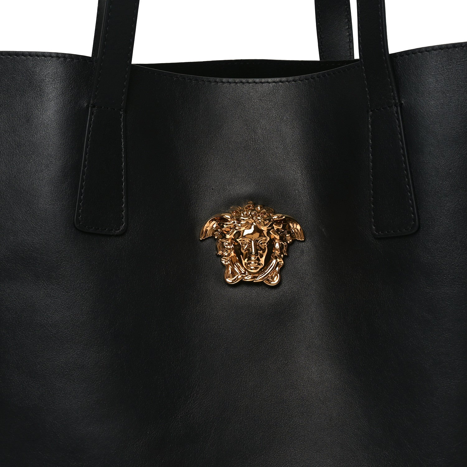 Versace Smooth Calfskin La Medusa Tote Bag Black 7 of 9