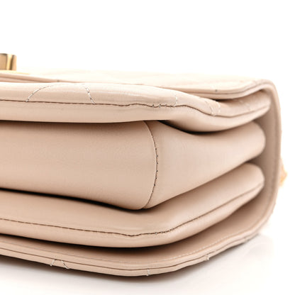 Chanel Calfskin Quilted Metal Small Top Handle Envelope Flap Beige 10 of 10