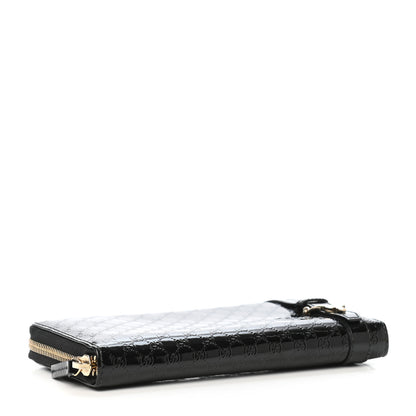 Gucci Patent Microguccissima Nice Zip Around Wallet Black 4 of 8