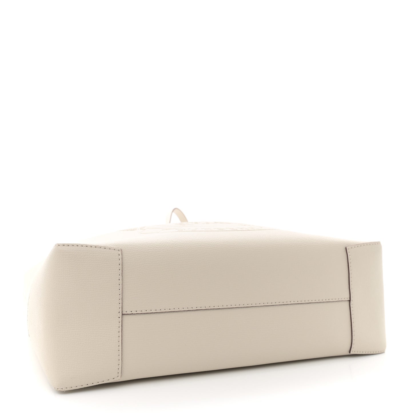Calfskin Crest Embossed Small Tote Limestone