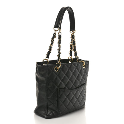Chanel Caviar Quilted Petit Shopping Tote PST Black 3 of 15