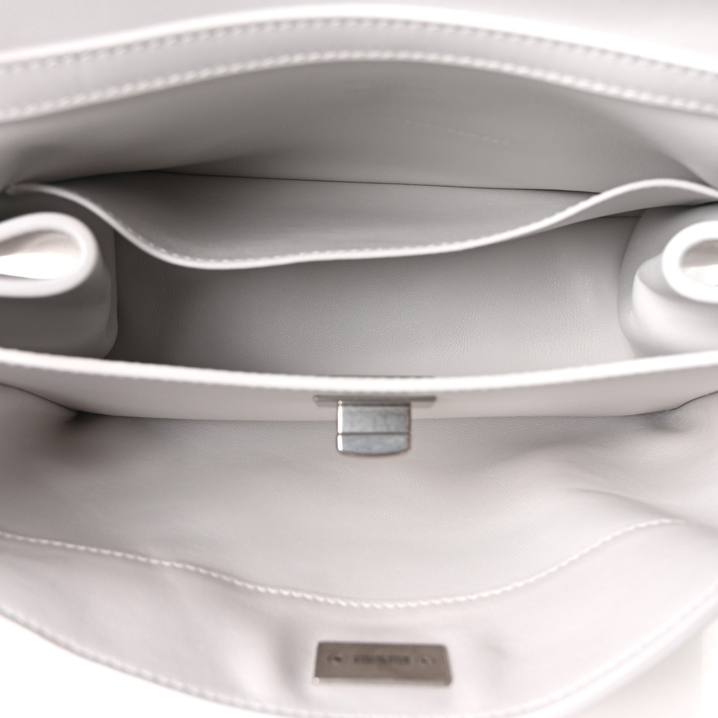Natural Smooth Calfskin Mini Rodeo Top Handle Handbag Optic White