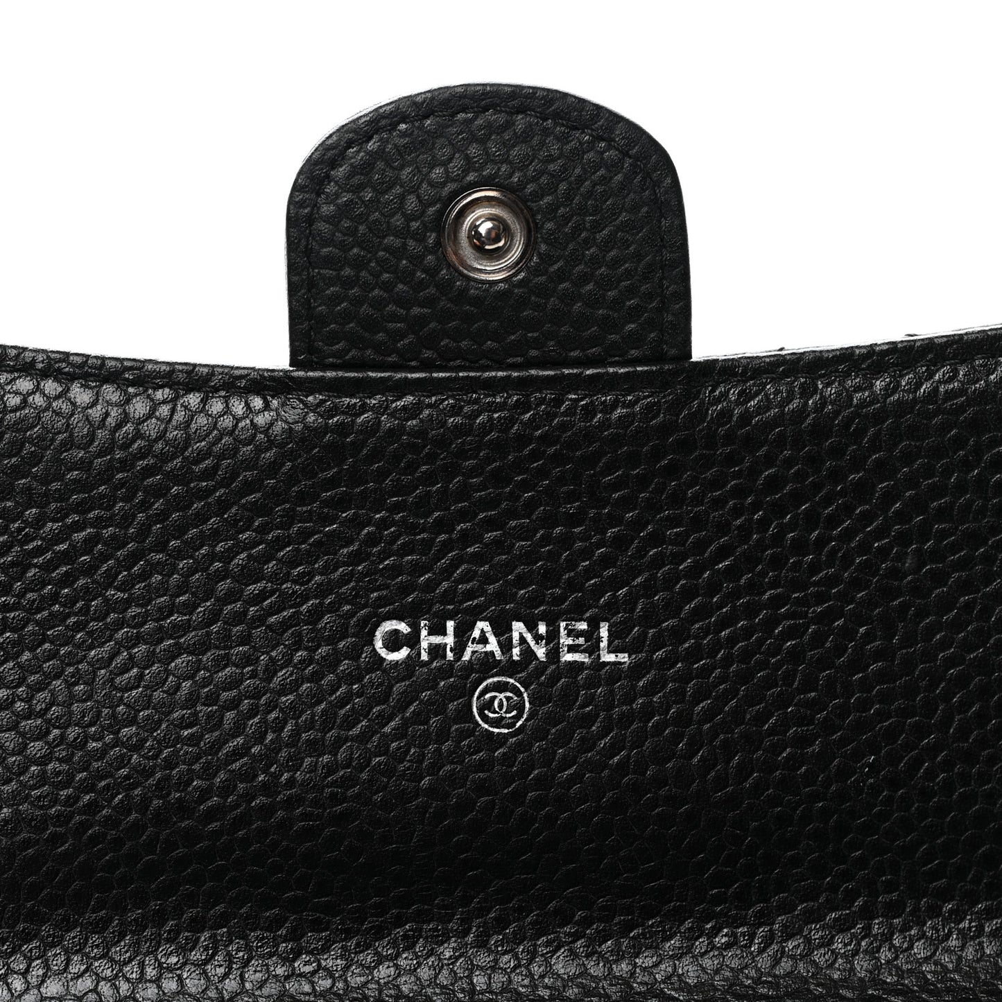 Caviar Quilted Small Flap Wallet Black