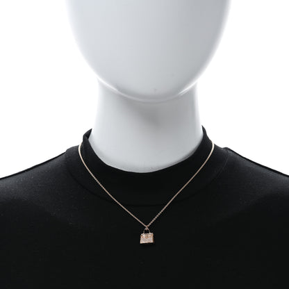 Hermes 18K Rose Gold Diamond Kelly Amulettes Pendant Necklace 2 of 5