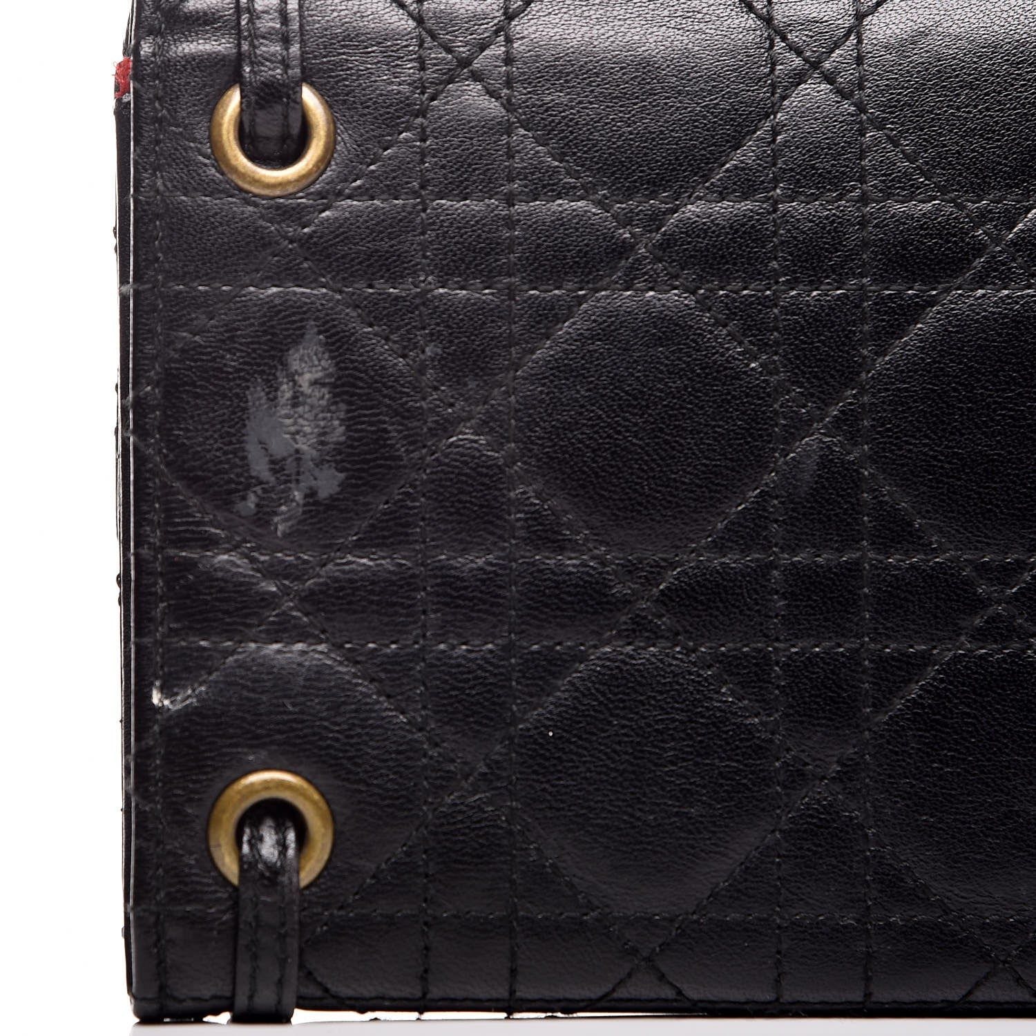 Christian Dior Lambskin Cannage D Clutch Wristlet Black 8 of 11